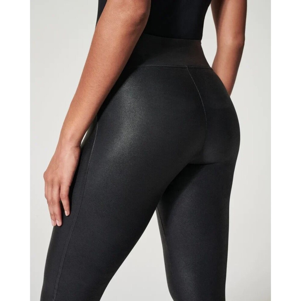 Spanx Faux Leather Leggings Medium Black